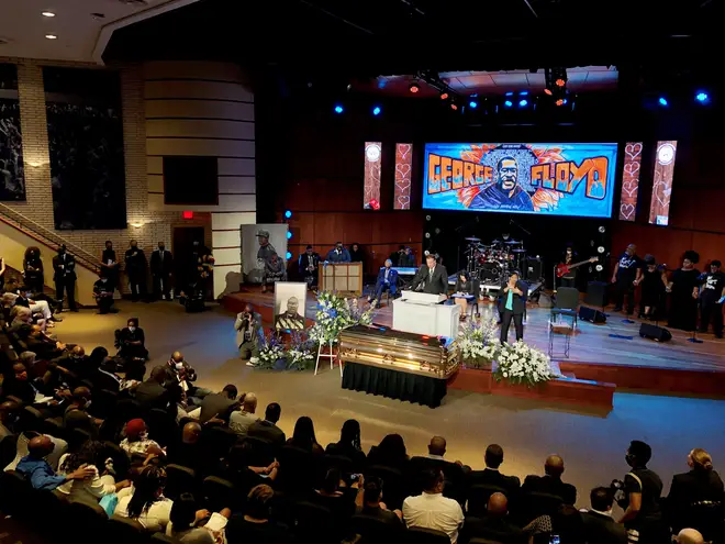 Mourners gathered at George Floyd's first of four memorial services yesterday (June 4).