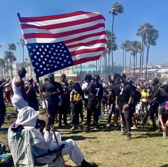 "The flag is hung upside down when a nation is in distress and in the case of emergency or problem," Usher captioned the post.