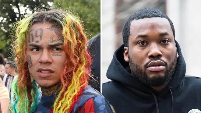 Tekashi 6ix9ine took aim at Meek Mill for associating with "snitches" after dragging him.