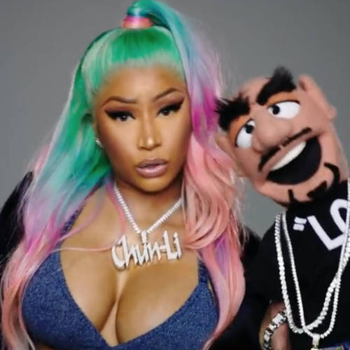 Nicki Minaj appearing in her 'Barbie Dreams' music video.