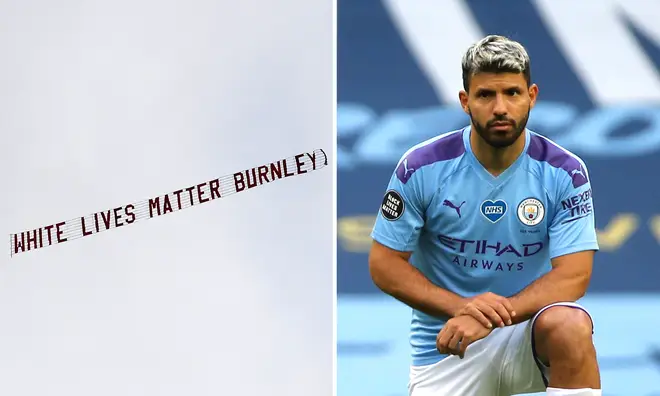 A plane carrying the message 'White Lives Matter' was flown over a football match at the Etihad Stadium.