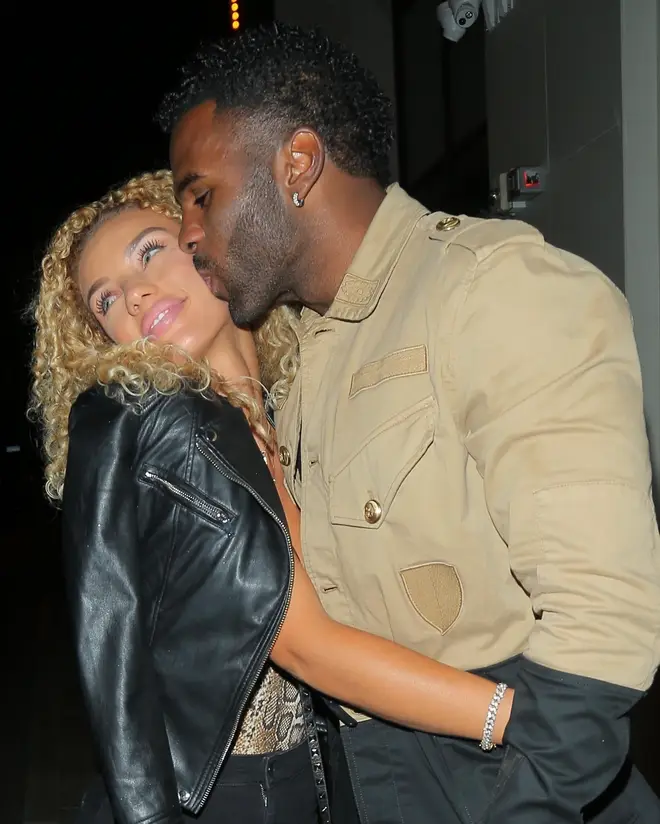Jason Derulo and his girlfriend Jena Frumes kissing outside Catch in West Hollywood.