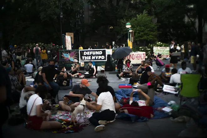 Defund Police Protestors Camp Outside NYC City Hall