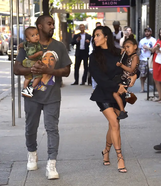 Kim and Kanye have four children together - daughters North (pictured, right) and Chicago, and sons Saint (pictured, left) and Psalm.