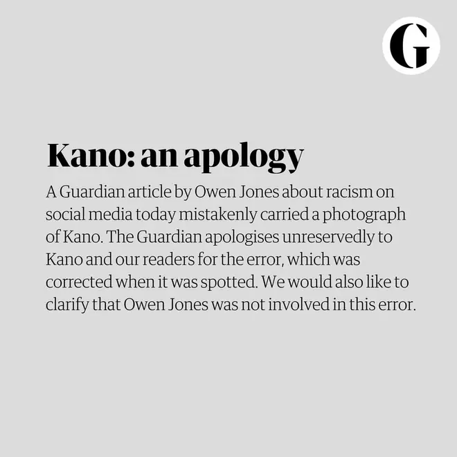 The Guardian issues an apology to Kano and their readers