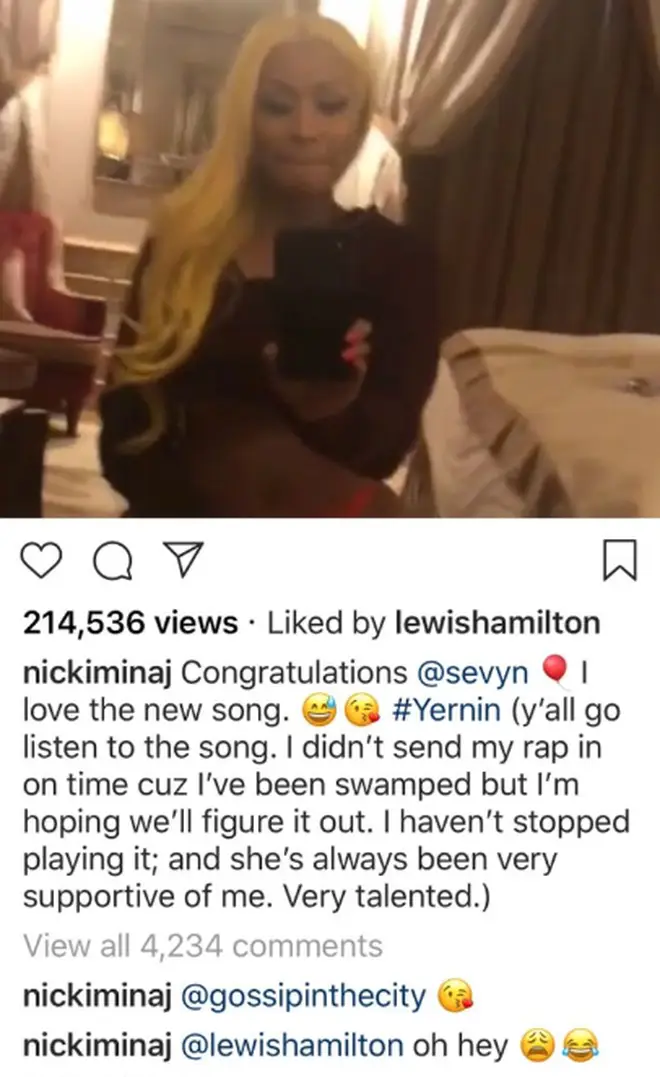 Nicki Minaj Instagram Post