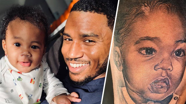 Trey Songz reveals huge arm tattoo of his son Noah's face