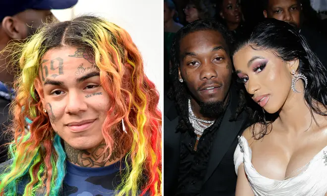 Tekashi 6ix9ine throws shade at Offset for marrying Cardi B.