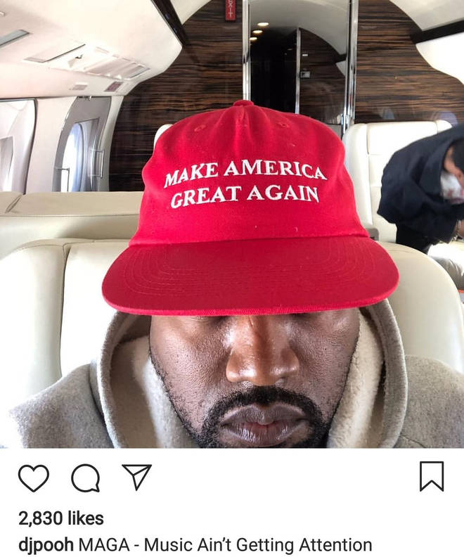 Kanye West Wearing MAGA Hat