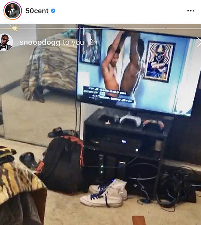 50 Cent shared a screenshot of a video Snoop's reaction to the gay scene in Power.