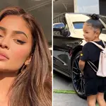 Kylie Jenner's daughter Stormi wears £12,000 Hermes backpack to first day of school.