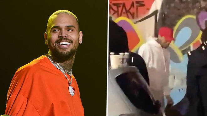 Chris Brown spotted graffitiing in London's Shoreditch streets