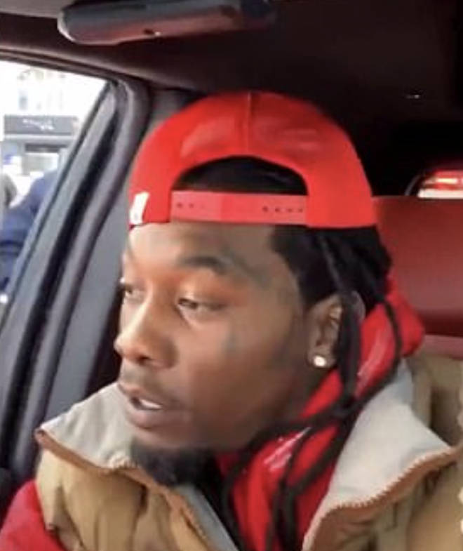 Offset, 28, refuses to get out of the car as police officer has his gun out