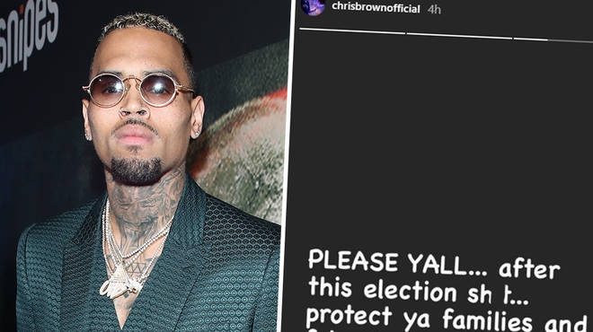 Chris Brown encourages fans to "protect families" during US election