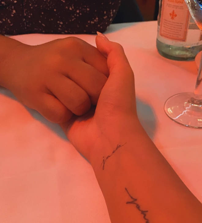 Chrissy and John got matching tattoos in honour of baby Jack, inking his name onto their wrists in cursive.