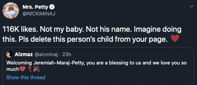 Nicki Minaj slams fan who posted an image of a baby, claiming it was hers