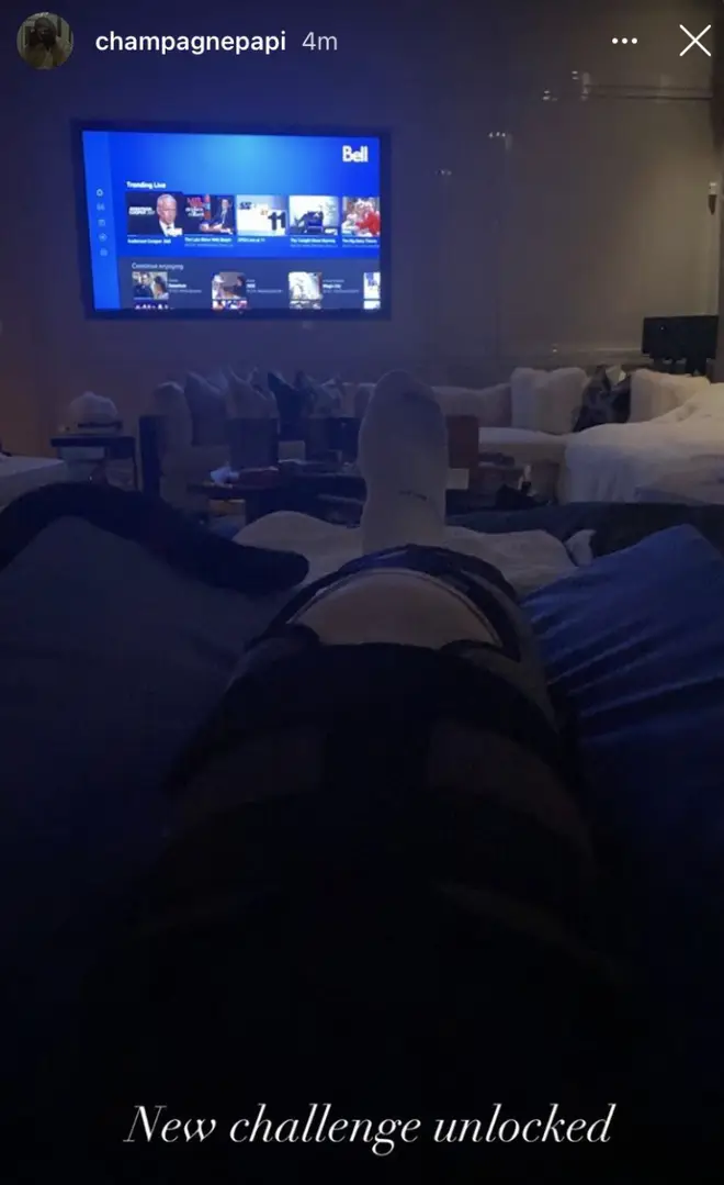 Fans became aware of Drake's injury when he posted a photo of his knee brace on Instagram