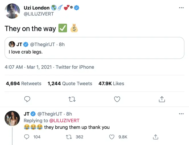 Uzi and JT flirted up a storm on Twitter.