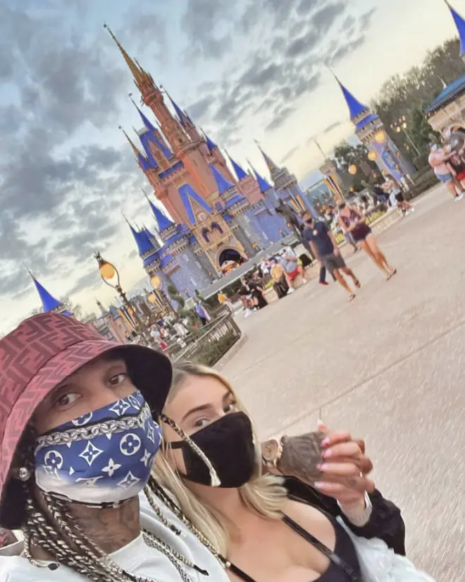 Tyga and Camaryn Swanson on a date at Walt Disney World in Florida.