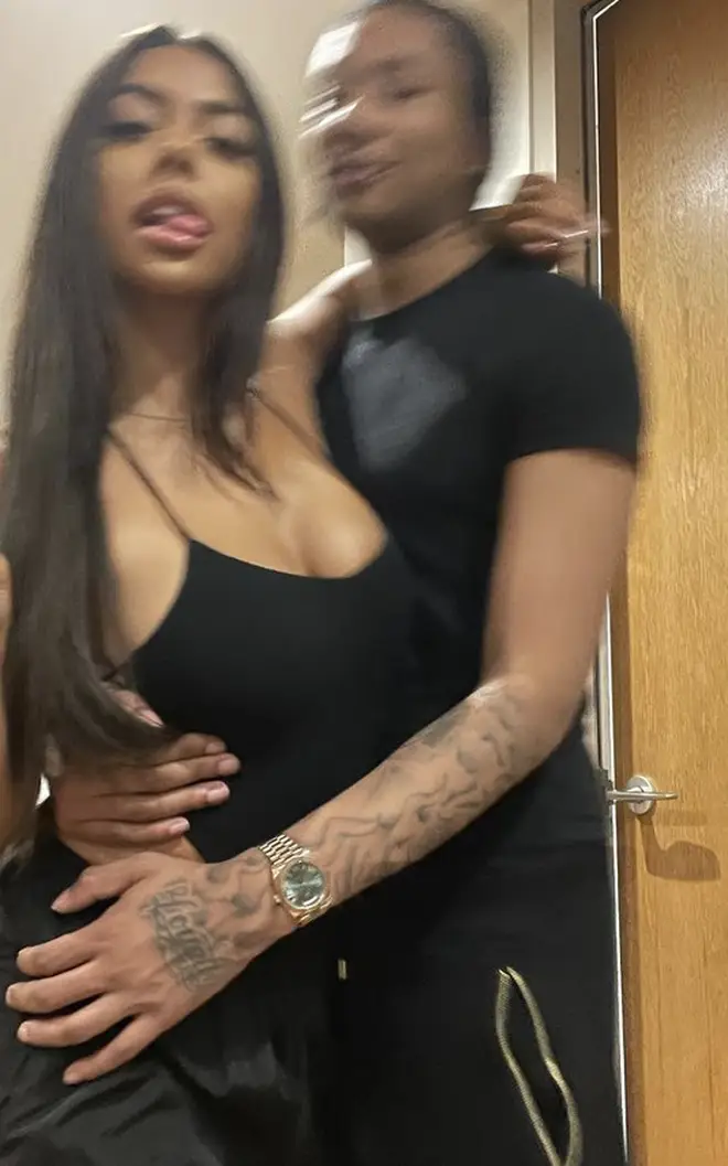 Digga shares a playful photo holding his girlfriend Mya Mills