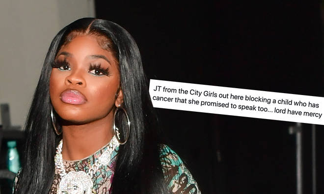 City Girls' JT slammed for allegedly blocking fan with cancer on Twitter.