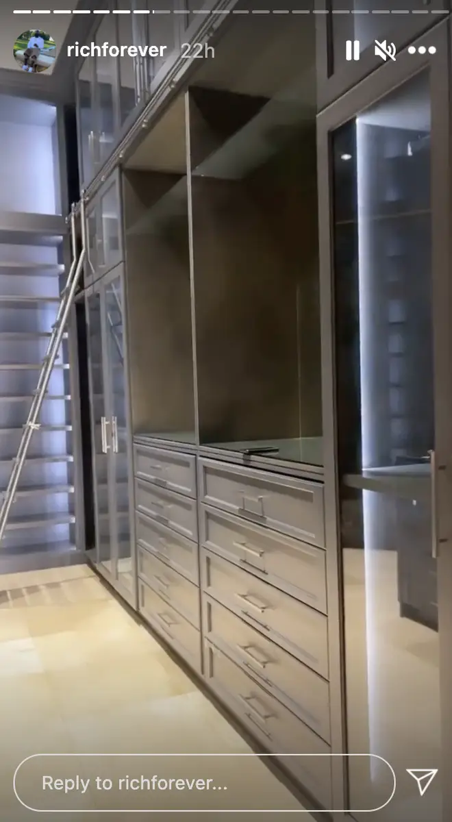 Rick Ross showed off his luxury walk-in closet.