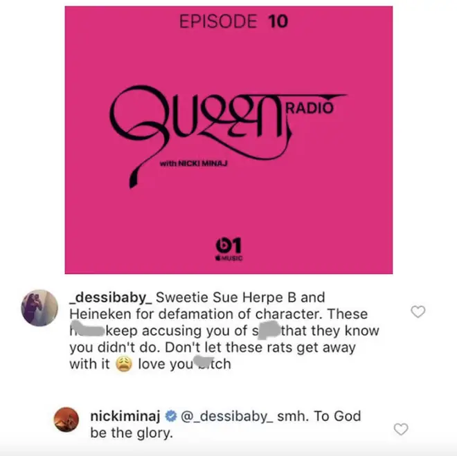 Nicki responded to a fan on Instagram.