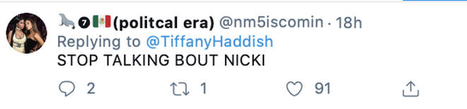 Tiffany Haddish sarcastically likes Nicki Minaj's fans tweet