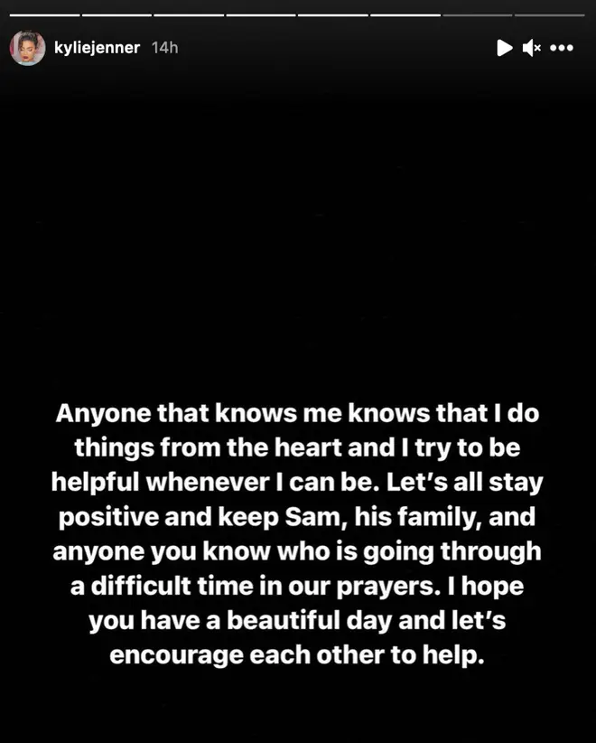 Kylie Jenner sends a positive message about Samuel Rauda amid GoFund Me controversy