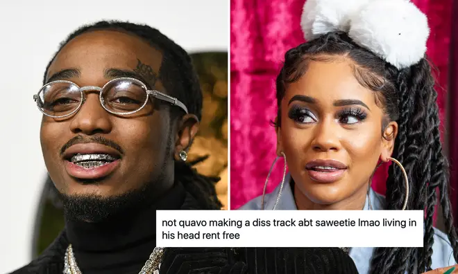 Quavo accused of throwing shade at ex-girlfriend Saweetie in new song