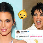 Kendall Jenner responds to pregnancy rumours after cryptic Kris Jenner tweet.