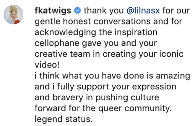 FKA Twigs thanks Lil Nas X for his "honesty" about the similarity between their music videos.