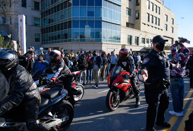 Biker fans showed their support for DMX at the vigil hosted by the Ruff Ryders.