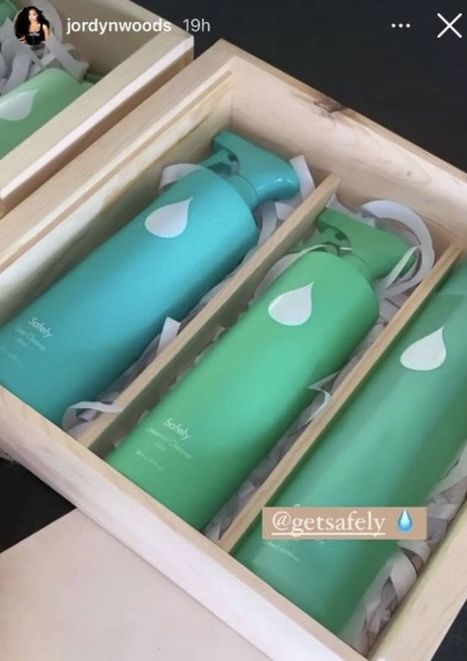 In a separate video, Jordyn shared the goodies she'd received in her packages, which included the new brand's hand cream, hand soap, and hand sanitiser.