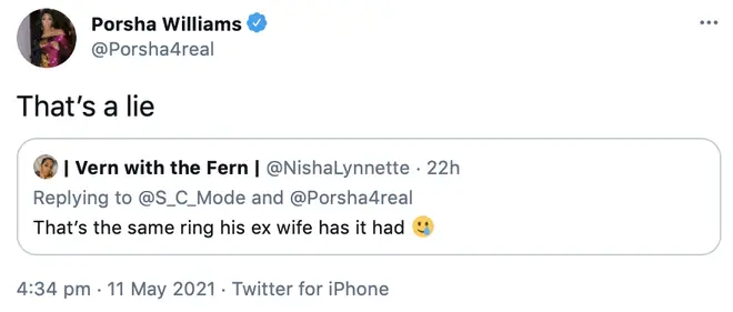 Porsha Williams shuts down claims Simon gave her the same ring as Falynn.