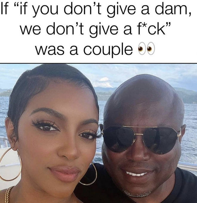 Porsha Williams reposts meme about her and Simon not caring about the backlash they've received.