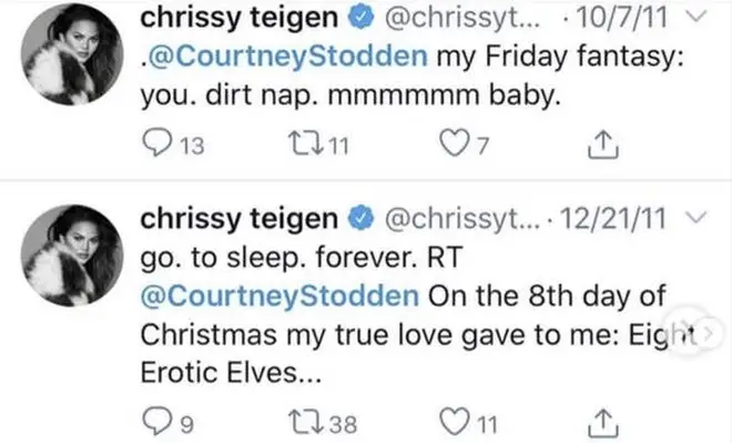 Chrissy Teigen's old tweets have been resurfaced on the social media platform.
