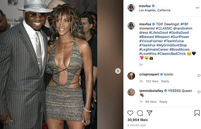 Vivica Fox shares throwback post of herself and ex-beau 50 Cent on Instagram.