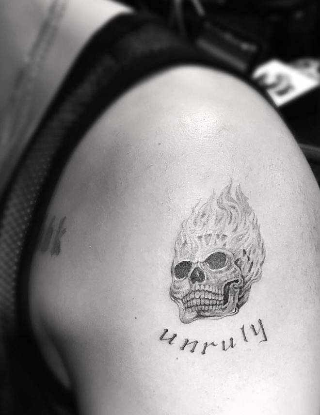 unruly flaming skull