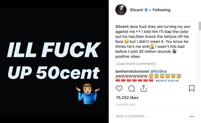 50 Cent Responding To Tekashi 6ix9ine Instagram Post