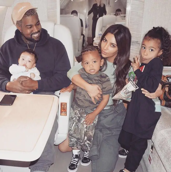 Kanye, Kim and their children North, Saint and Psalm