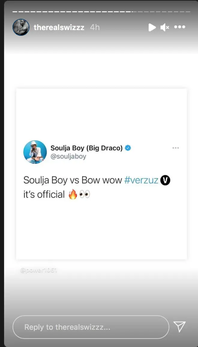 Swizz Beats posted Soulja Boy's tweet to his Instagram story