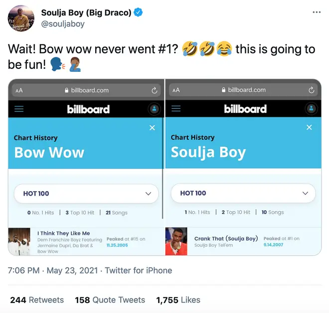Soulja Boy trolls Bow Wow on Twitter