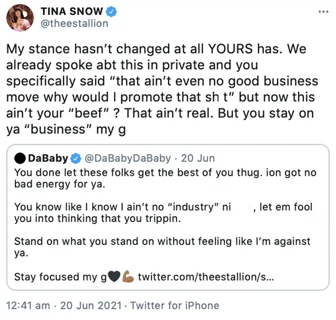 Megan Thee Stallion claps back at DaBaby