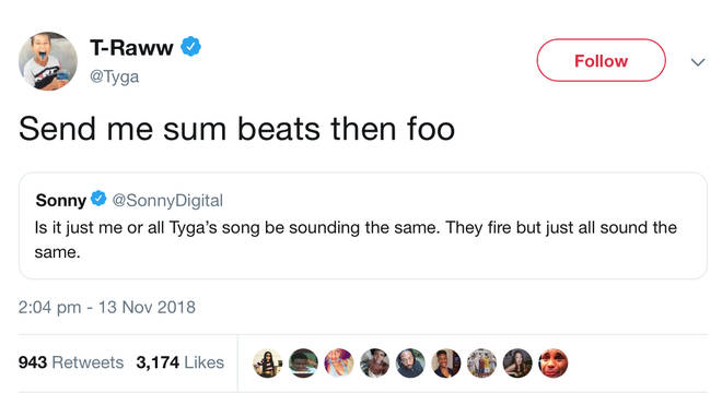 Tyga Responds To Sonny Digital Tweet