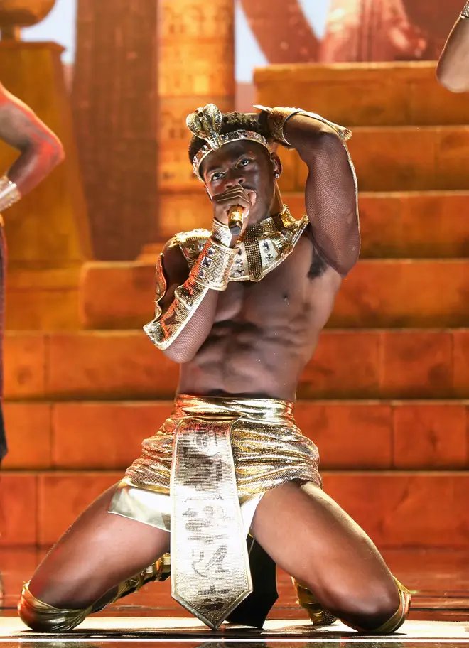 Lil Nas X performed in an Egyptian themed outfit