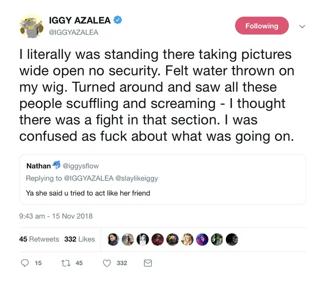 Iggy says she was "confused as f*ck."