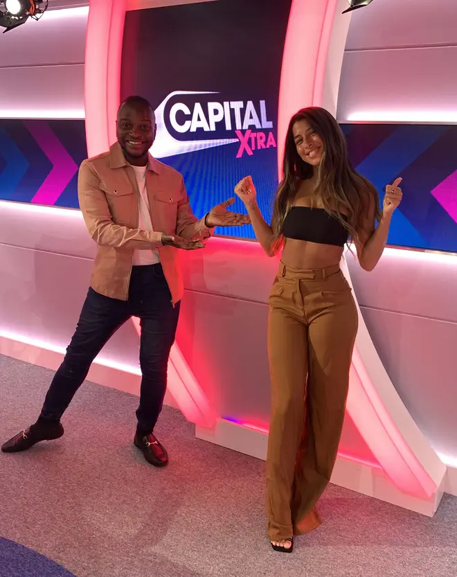 Will Nvjobvu and Shannon Singh post for a photo in our Capital XTRA studios.
