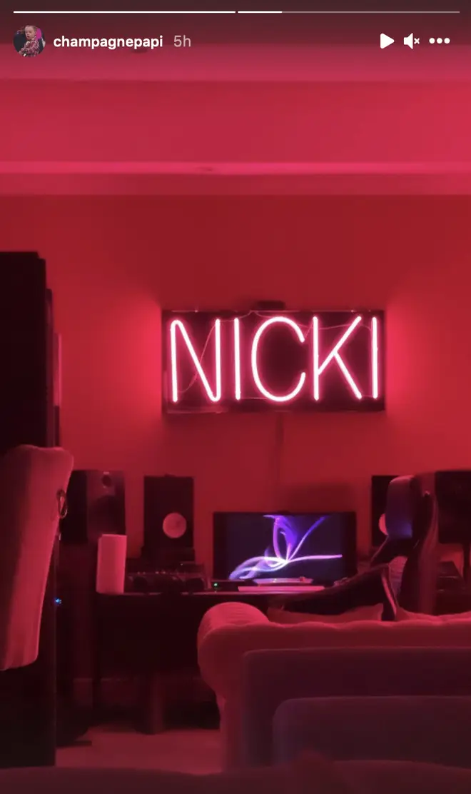 Drake shares photo of Nicki Minaj's studio, a day after she teases a big announcement.