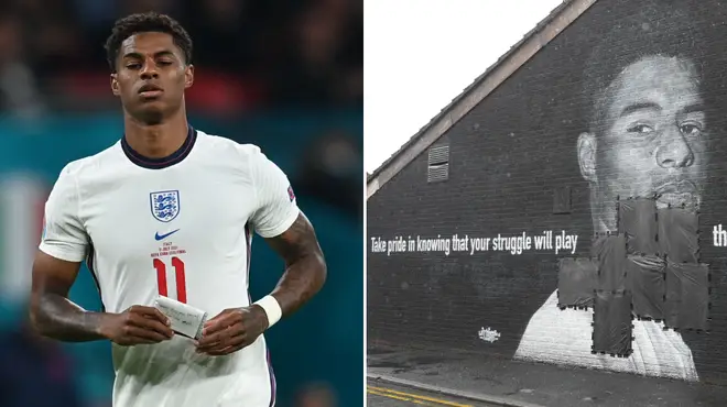 A mural of Rashford has been defaced